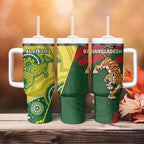Bangladesh And Australia Cricket Tumbler With Handle Kangaroo Tiger Together