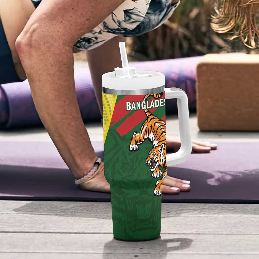 Bangladesh And Australia Cricket Tumbler With Handle Kangaroo Tiger Together