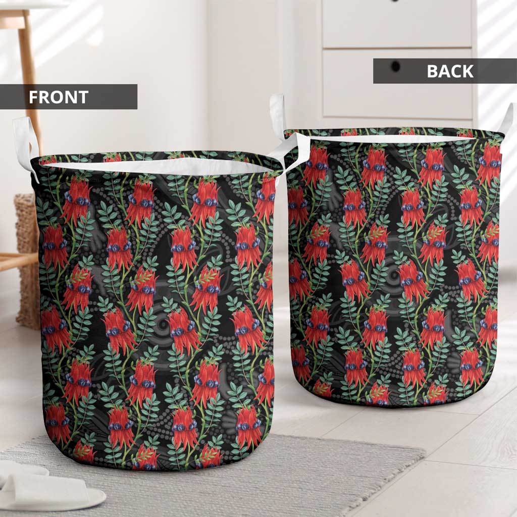 Australia Sturt's Desert Pea Laundry Basket Aussie Native Flowers Indigenous Art - Aussie Hoodie