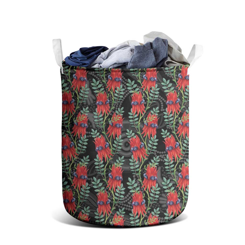 Australia Sturt's Desert Pea Laundry Basket Aussie Native Flowers Indigenous Art - Aussie Hoodie