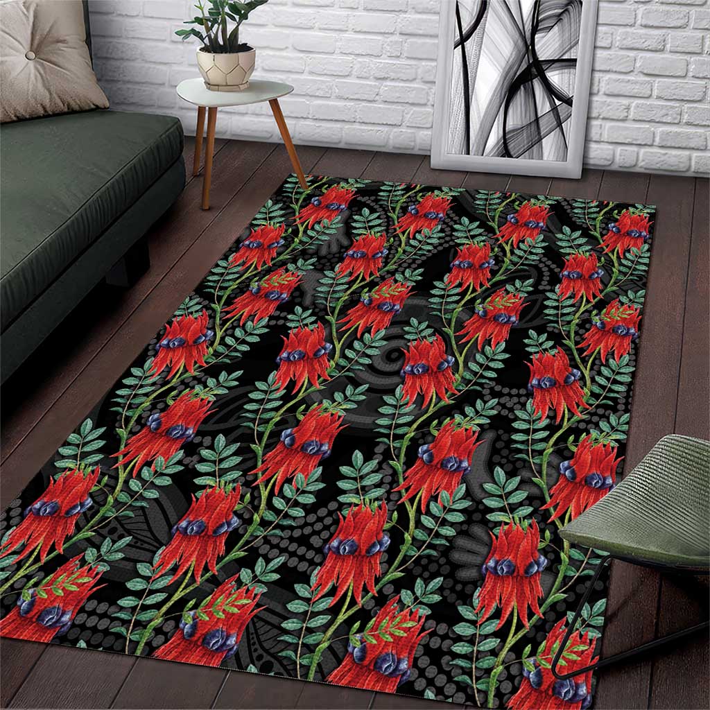 Australia Sturt's Desert Pea Area Rug Aussie Native Flowers Indigenous Art - Aussie Hoodie