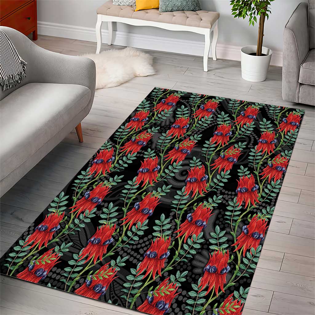 Australia Sturt's Desert Pea Area Rug Aussie Native Flowers Indigenous Art - Aussie Hoodie