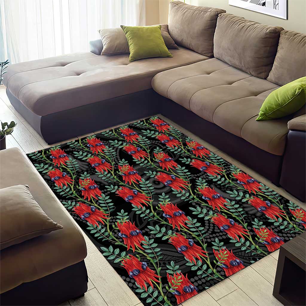 Australia Sturt's Desert Pea Area Rug Aussie Native Flowers Indigenous Art - Aussie Hoodie