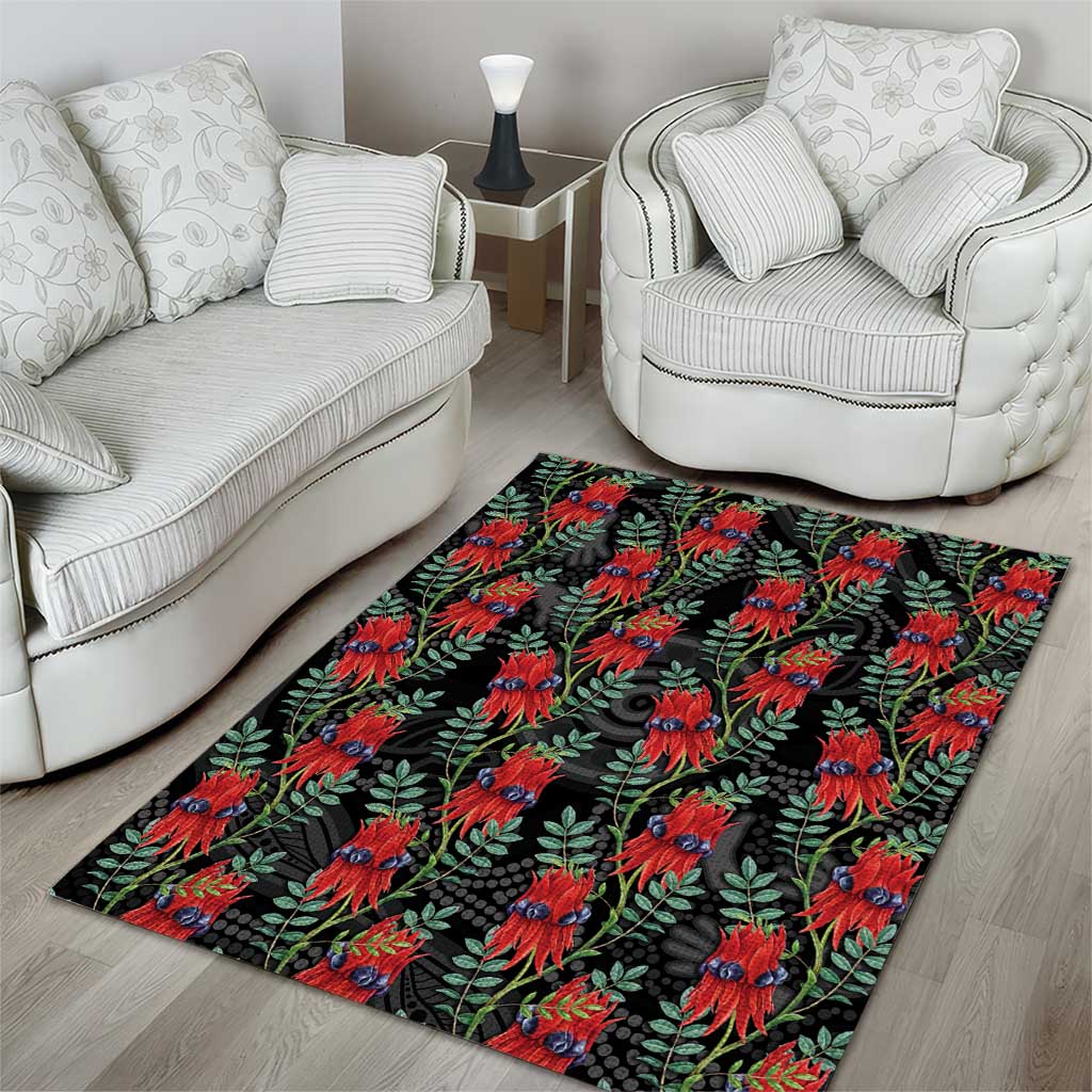 Australia Sturt's Desert Pea Area Rug Aussie Native Flowers Indigenous Art - Aussie Hoodie