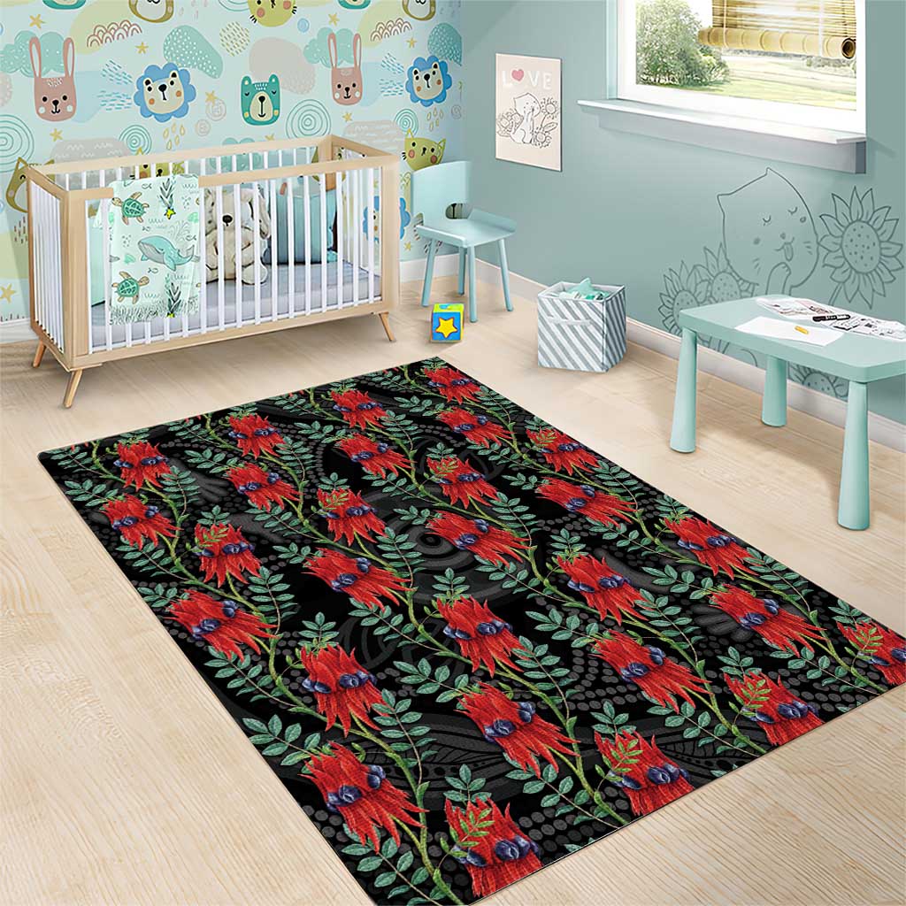 Australia Sturt's Desert Pea Area Rug Aussie Native Flowers Indigenous Art - Aussie Hoodie