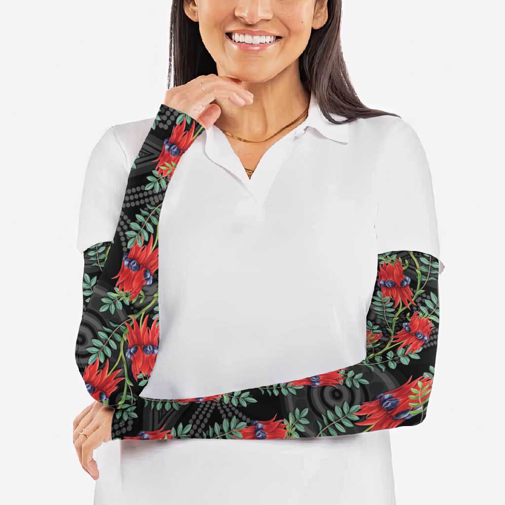 Australia Sturt's Desert Pea Arm Sleeves Aussie Native Flowers Indigenous Art - Aussie Hoodie