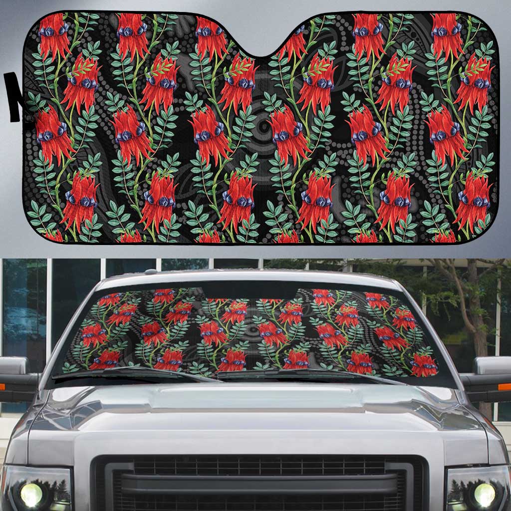 Australia Sturt's Desert Pea Auto Sun Shade Aussie Native Flowers Indigenous Art - Aussie Hoodie