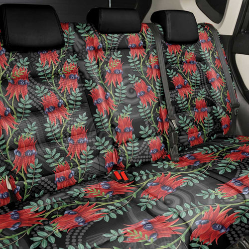 Australia Sturt's Desert Pea Back Car Seat Cover Aussie Native Flowers Indigenous Art - Aussie Hoodie