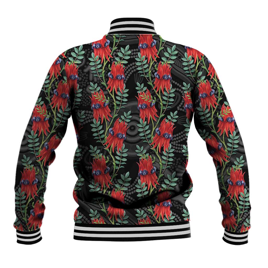 Australia Sturt's Desert Pea Baseball Jacket Aussie Native Flowers Indigenous Art - Aussie Hoodie