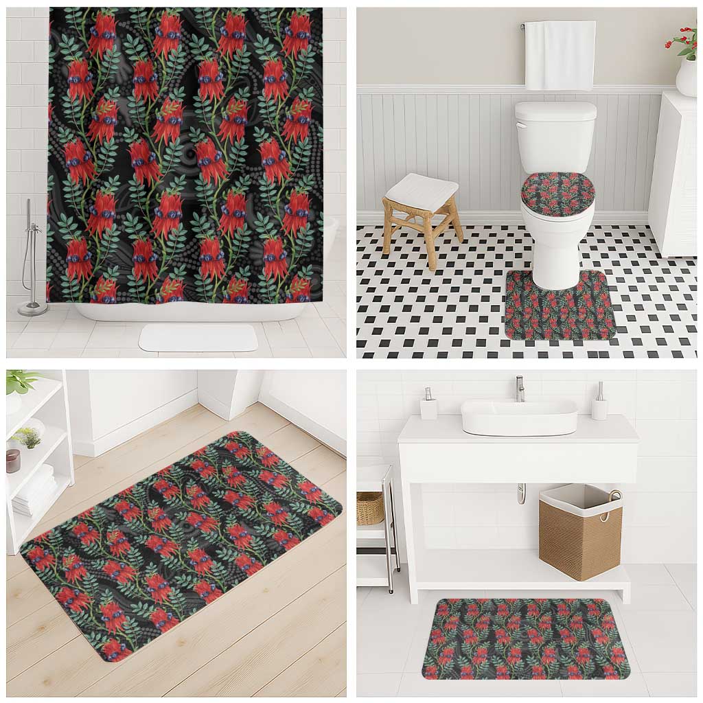 Australia Sturt's Desert Pea Bathroom Set Aussie Native Flowers Indigenous Art - Aussie Hoodie