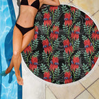 Australia Sturt's Desert Pea Beach Blanket Aussie Native Flowers Indigenous Art - Aussie Hoodie