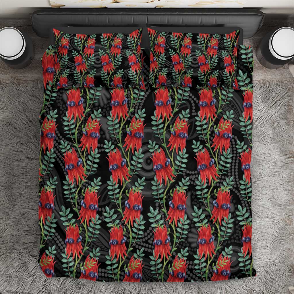 Australia Sturt's Desert Pea Bedding Set Aussie Native Flowers Indigenous Art - Aussie Hoodie