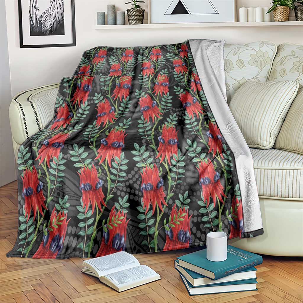 Australia Sturt's Desert Pea Blanket Aussie Native Flowers Indigenous Art - Aussie Hoodie