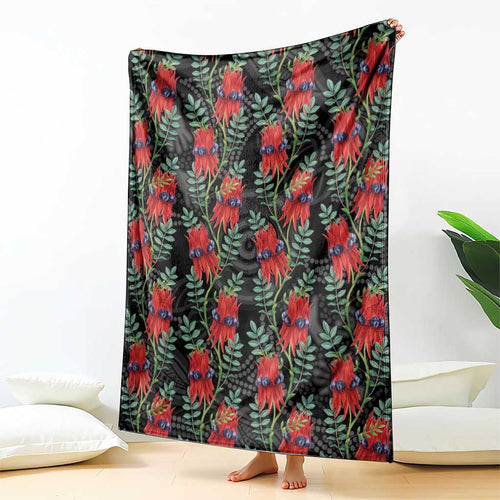 Australia Sturt's Desert Pea Blanket Aussie Native Flowers Indigenous Art - Aussie Hoodie