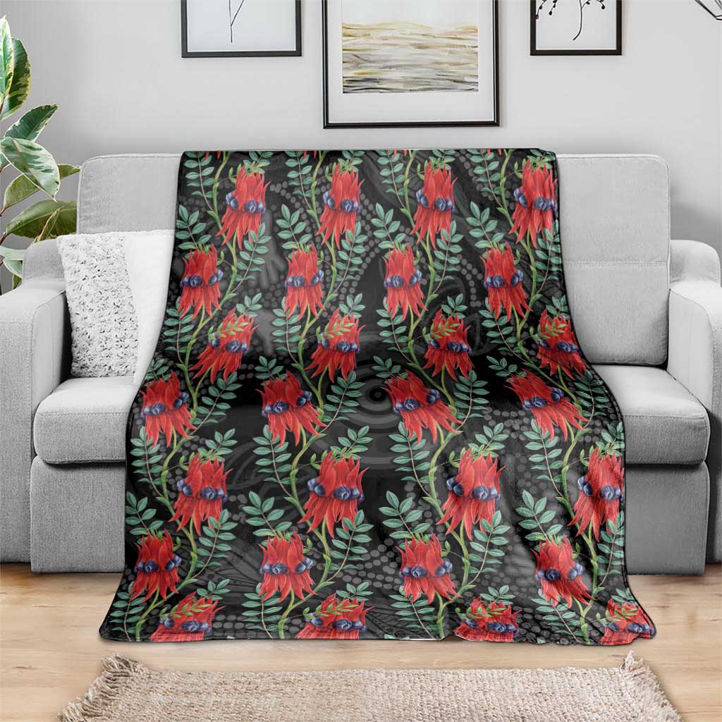 Australia Sturt's Desert Pea Blanket Aussie Native Flowers Indigenous Art - Aussie Hoodie