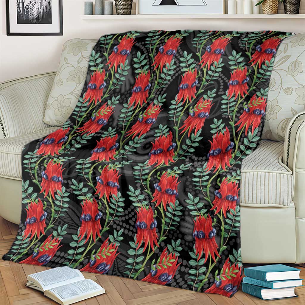 Australia Sturt's Desert Pea Blanket Aussie Native Flowers Indigenous Art - Aussie Hoodie