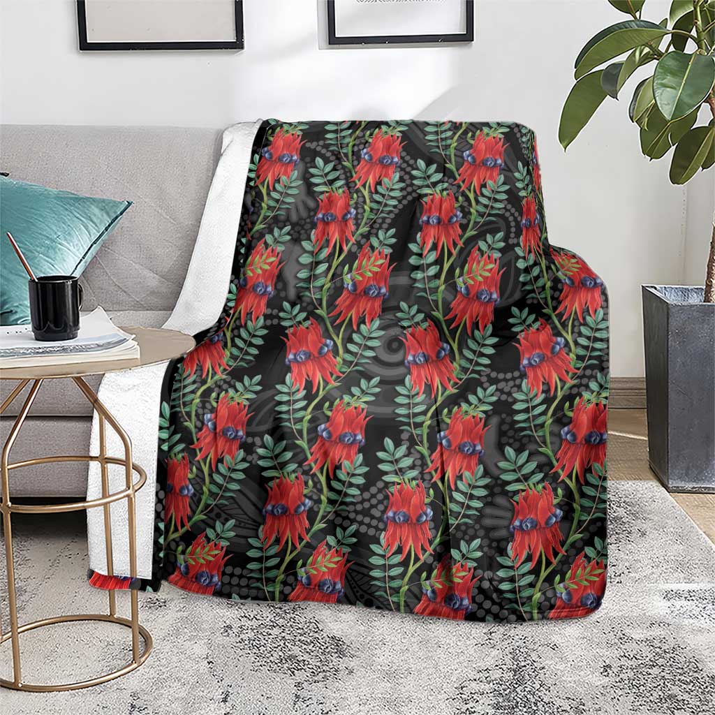 Australia Sturt's Desert Pea Blanket Aussie Native Flowers Indigenous Art - Aussie Hoodie