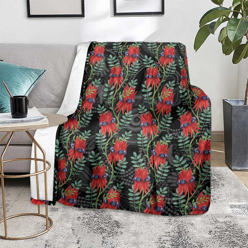 Australia Sturt's Desert Pea Blanket Aussie Native Flowers Indigenous Art - Aussie Hoodie