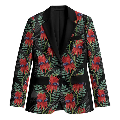 Australia Sturt's Desert Pea Blazer Aussie Native Flowers Indigenous Art - Aussie Hoodie