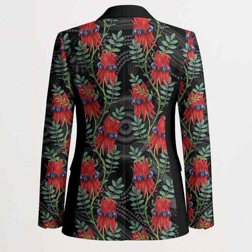 Australia Sturt's Desert Pea Blazer Aussie Native Flowers Indigenous Art - Aussie Hoodie