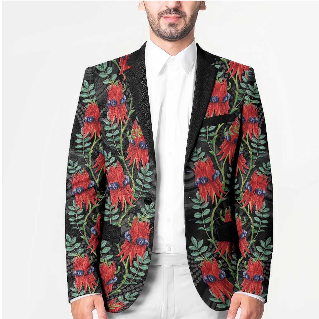 Australia Sturt's Desert Pea Blazer Aussie Native Flowers Indigenous Art - Aussie Hoodie