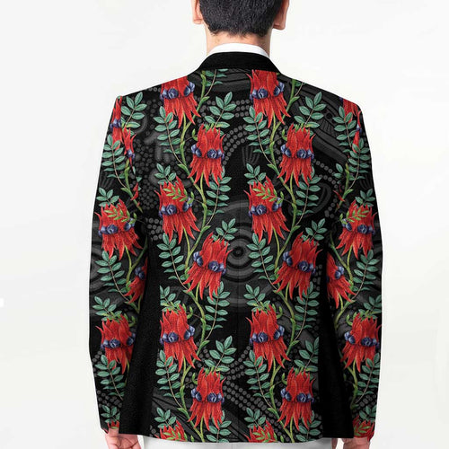 Australia Sturt's Desert Pea Blazer Aussie Native Flowers Indigenous Art - Aussie Hoodie