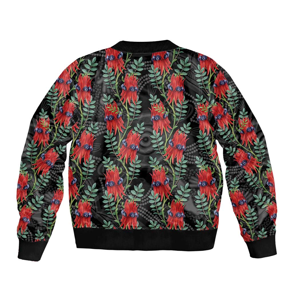 Australia Sturt's Desert Pea Bomber Jacket Aussie Native Flowers Indigenous Art - Aussie Hoodie