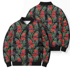 Australia Sturt's Desert Pea Bomber Puffer Jacket Aussie Native Flowers Indigenous Art - Aussie Hoodie