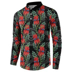 Australia Sturt's Desert Pea Button Sweatshirt Aussie Native Flowers Indigenous Art - Aussie Hoodie