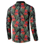 Australia Sturt's Desert Pea Button Sweatshirt Aussie Native Flowers Indigenous Art - Aussie Hoodie