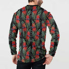 Australia Sturt's Desert Pea Button Sweatshirt Aussie Native Flowers Indigenous Art - Aussie Hoodie
