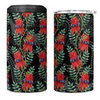 Australia Sturt's Desert Pea 4 in 1 Can Cooler Tumbler Aussie Native Flowers Indigenous Art - Aussie Hoodie
