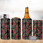 Australia Sturt's Desert Pea 4 in 1 Can Cooler Tumbler Aussie Native Flowers Indigenous Art - Aussie Hoodie
