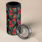 Australia Sturt's Desert Pea 4 in 1 Can Cooler Tumbler Aussie Native Flowers Indigenous Art - Aussie Hoodie