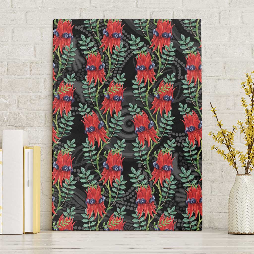 Australia Sturt's Desert Pea Canvas Wall Art Aussie Native Flowers Indigenous Art - Aussie Hoodie