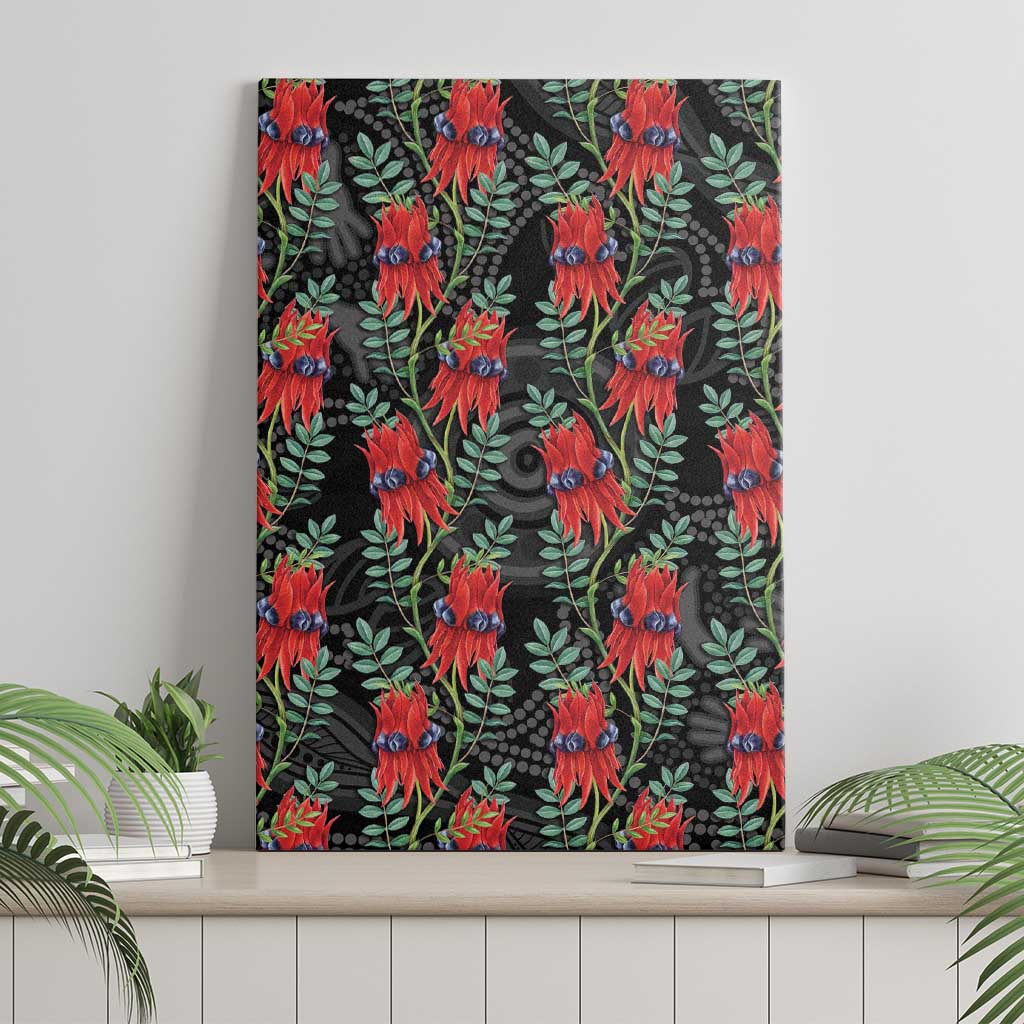 Australia Sturt's Desert Pea Canvas Wall Art Aussie Native Flowers Indigenous Art - Aussie Hoodie