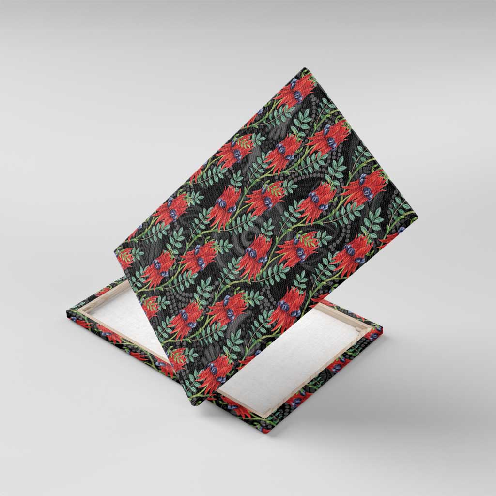 Australia Sturt's Desert Pea Canvas Wall Art Aussie Native Flowers Indigenous Art - Aussie Hoodie