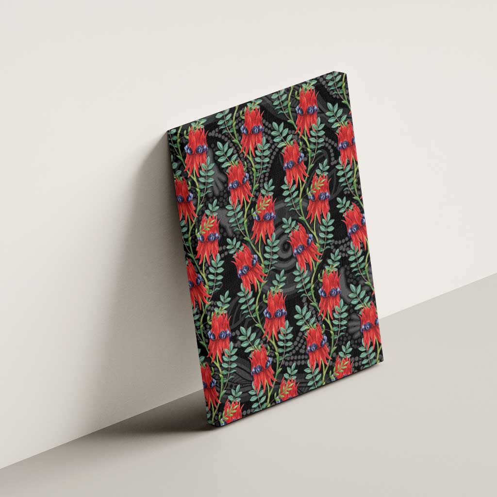 Australia Sturt's Desert Pea Canvas Wall Art Aussie Native Flowers Indigenous Art - Aussie Hoodie
