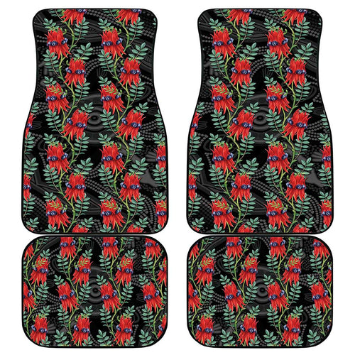 Australia Sturt's Desert Pea Car Mats Aussie Native Flowers Indigenous Art - Aussie Hoodie