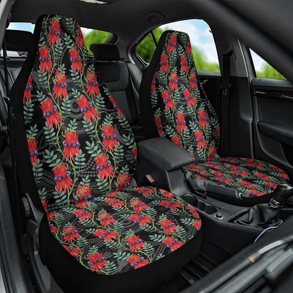 Australia Sturt's Desert Pea Car Seat Cover Aussie Native Flowers Indigenous Art - Aussie Hoodie