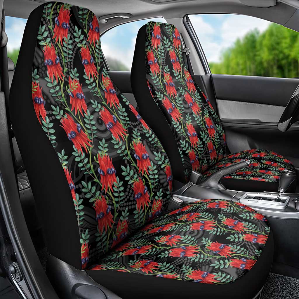 Australia Sturt's Desert Pea Car Seat Cover Aussie Native Flowers Indigenous Art - Aussie Hoodie
