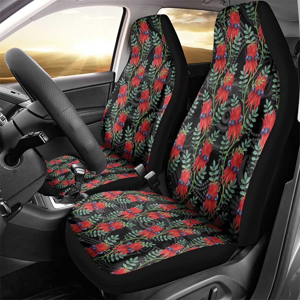 Australia Sturt's Desert Pea Car Seat Cover Aussie Native Flowers Indigenous Art - Aussie Hoodie