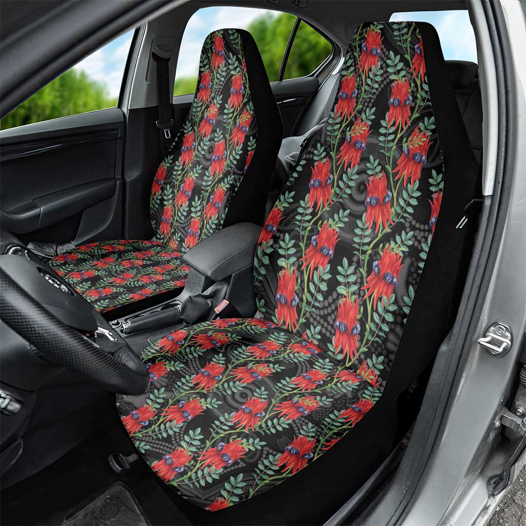 Australia Sturt's Desert Pea Car Seat Cover Aussie Native Flowers Indigenous Art - Aussie Hoodie