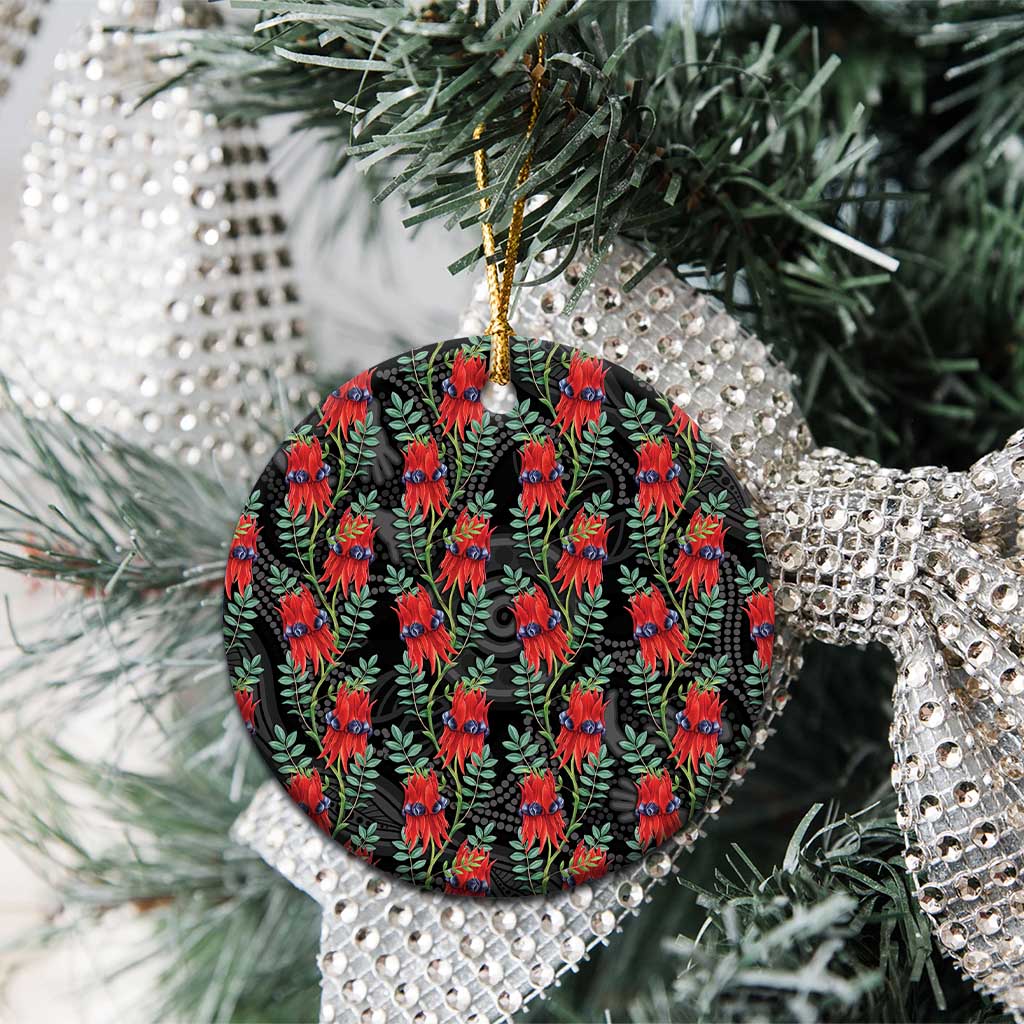 Australia Sturt's Desert Pea Ceramic Ornament Aussie Native Flowers Indigenous Art - Aussie Hoodie