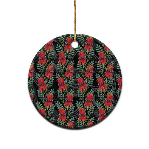 Australia Sturt's Desert Pea Ceramic Ornament Aussie Native Flowers Indigenous Art - Aussie Hoodie