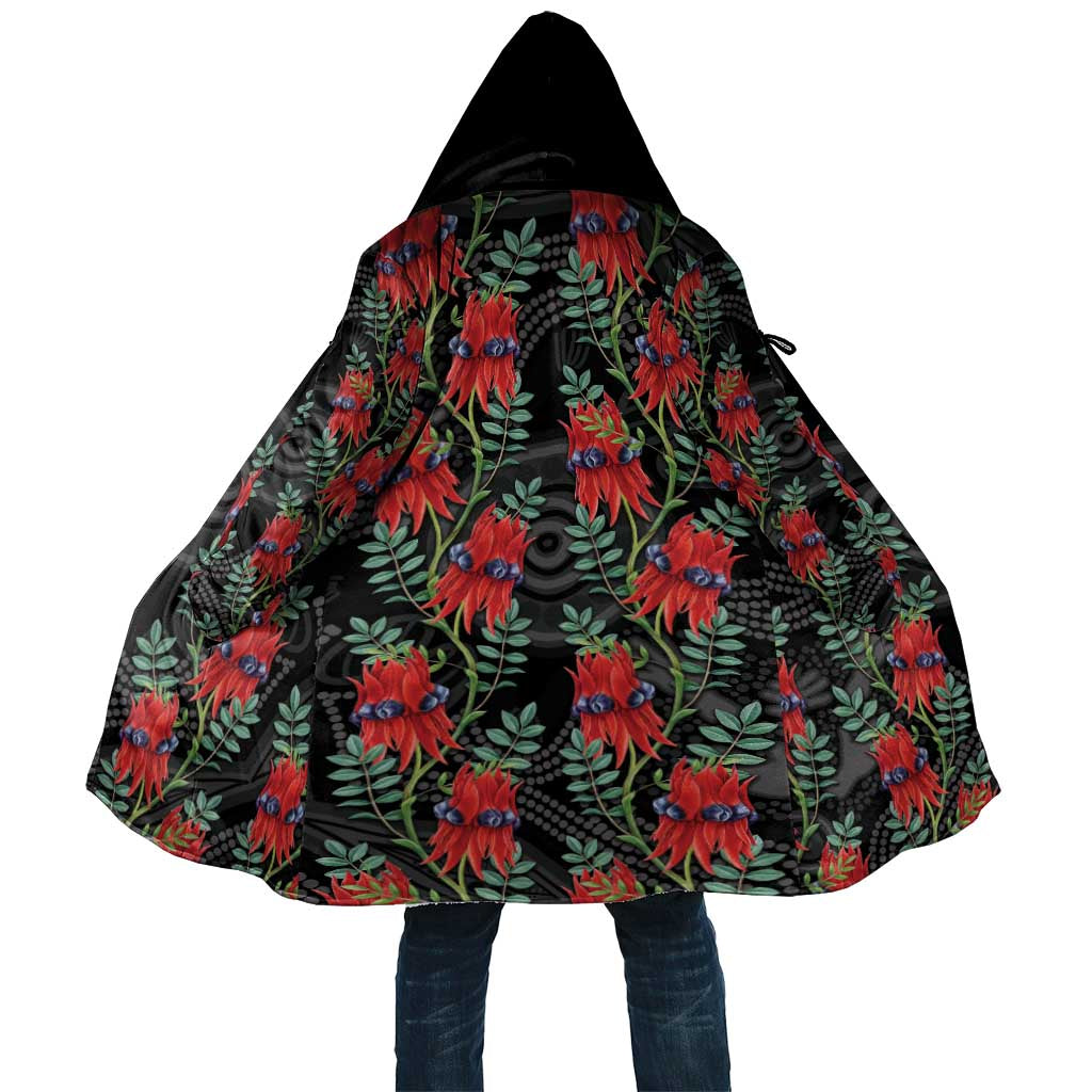 Australia Sturt's Desert Pea Cloak Aussie Native Flowers Indigenous Art - Aussie Hoodie