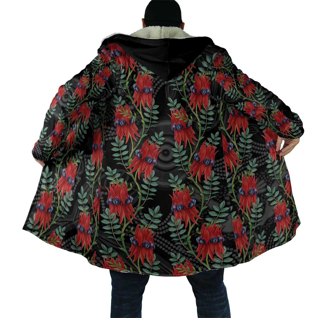 Australia Sturt's Desert Pea Cloak Aussie Native Flowers Indigenous Art - Aussie Hoodie