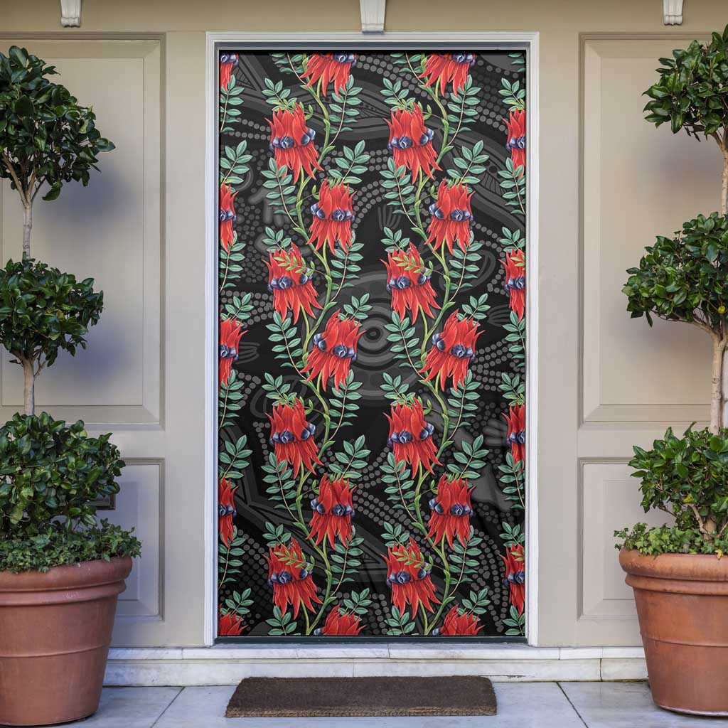Australia Sturt's Desert Pea Door Cover Aussie Native Flowers Indigenous Art - Aussie Hoodie