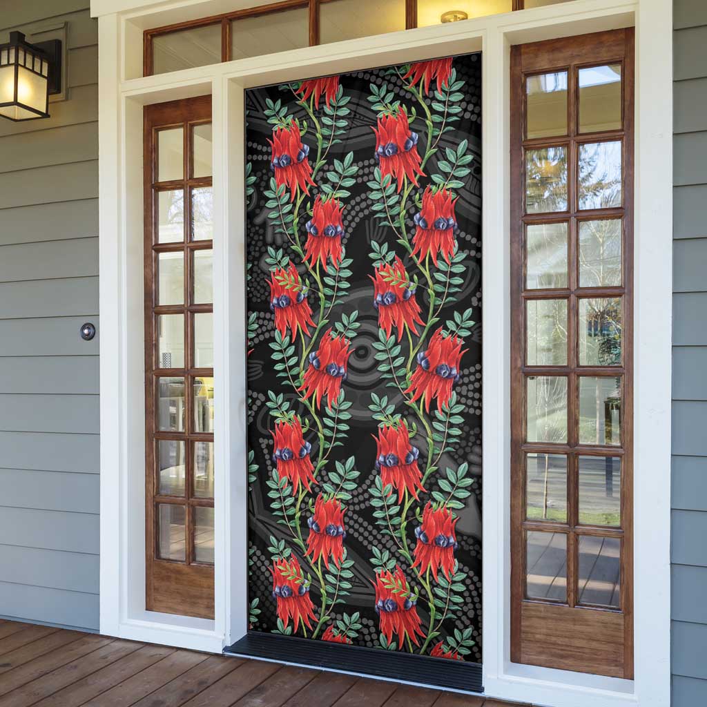 Australia Sturt's Desert Pea Door Cover Aussie Native Flowers Indigenous Art - Aussie Hoodie