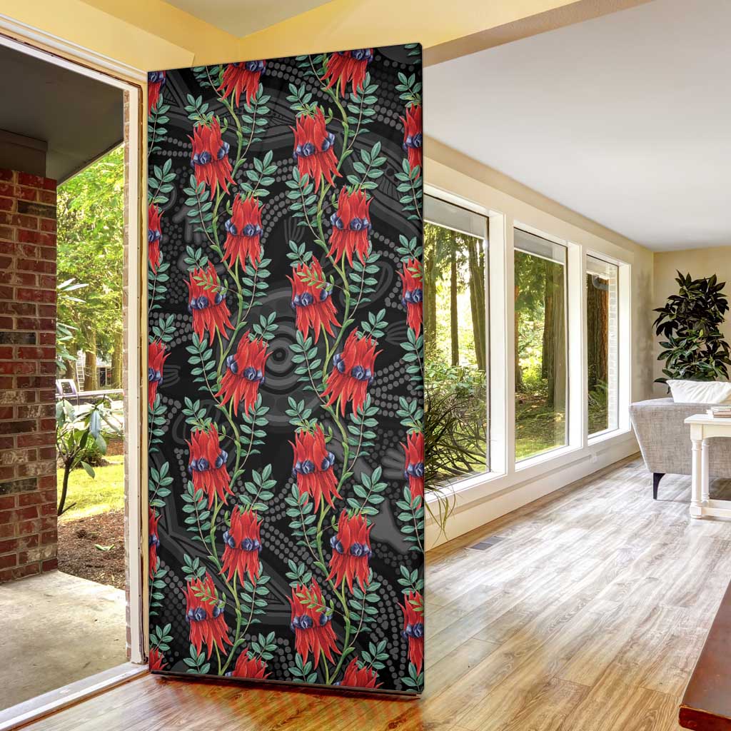 Australia Sturt's Desert Pea Door Cover Aussie Native Flowers Indigenous Art - Aussie Hoodie